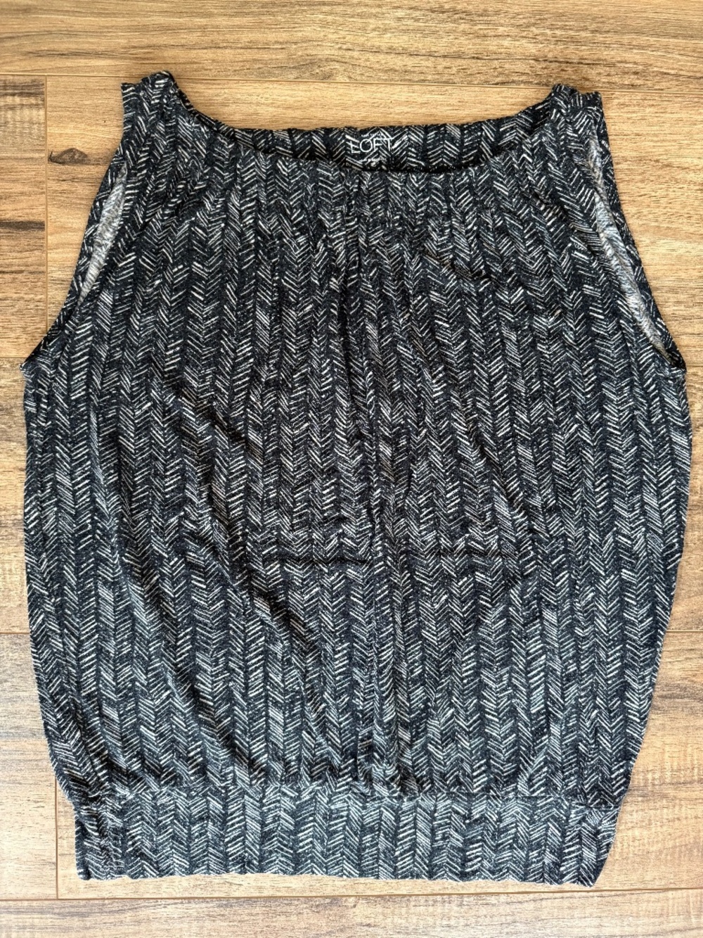 Ann Taylor Loft Black Print Tank Top